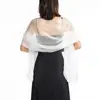 Solid Color Silky Shawls and Wraps Fashion Sunscreen Soft Evening Dress Scarf Wraps Transparent Organza Wedding Bridal Shawl 4
