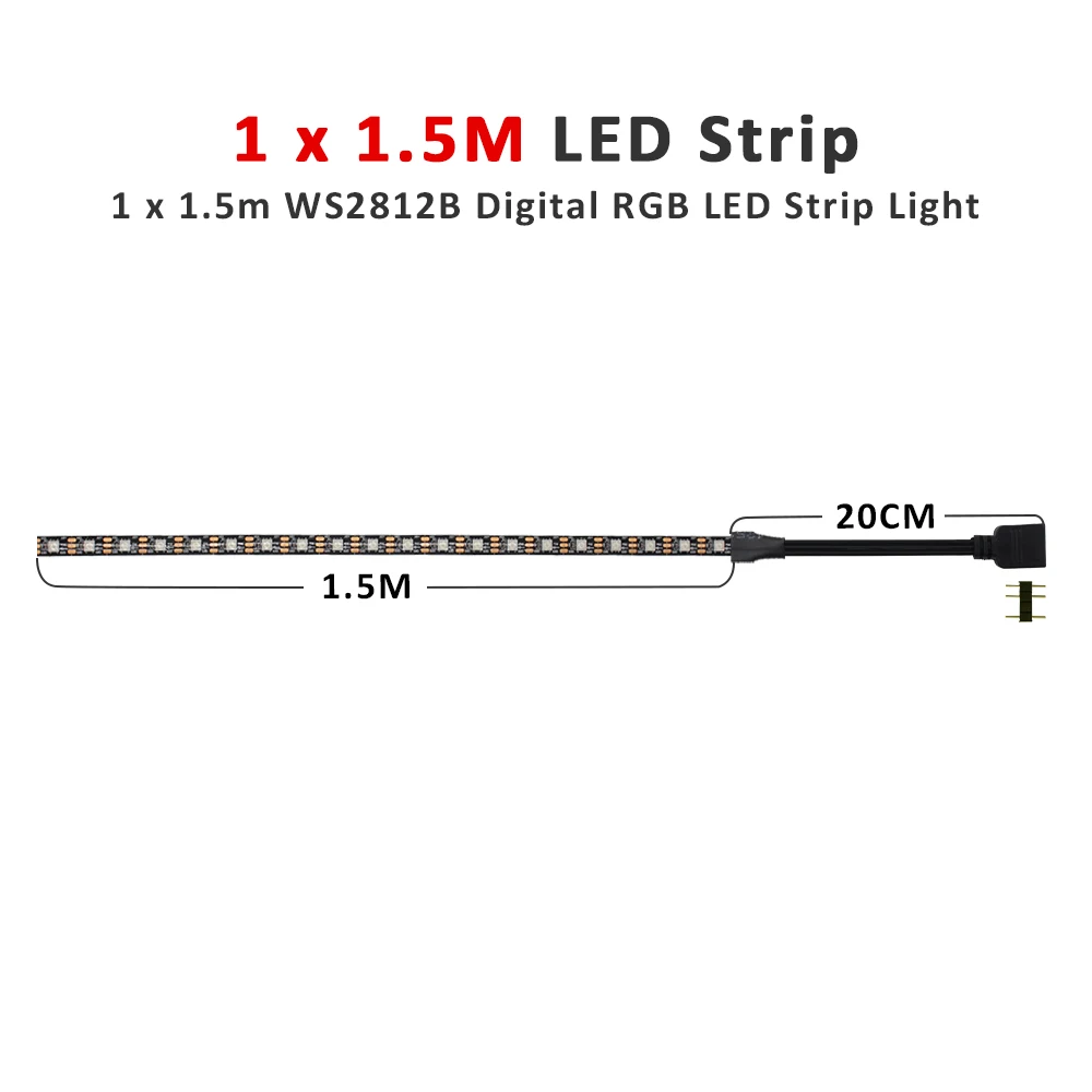 ตัวเลือกสินค้า แถบไฟ LED ARGB ปรับสีได้ ตกแต่ง PC