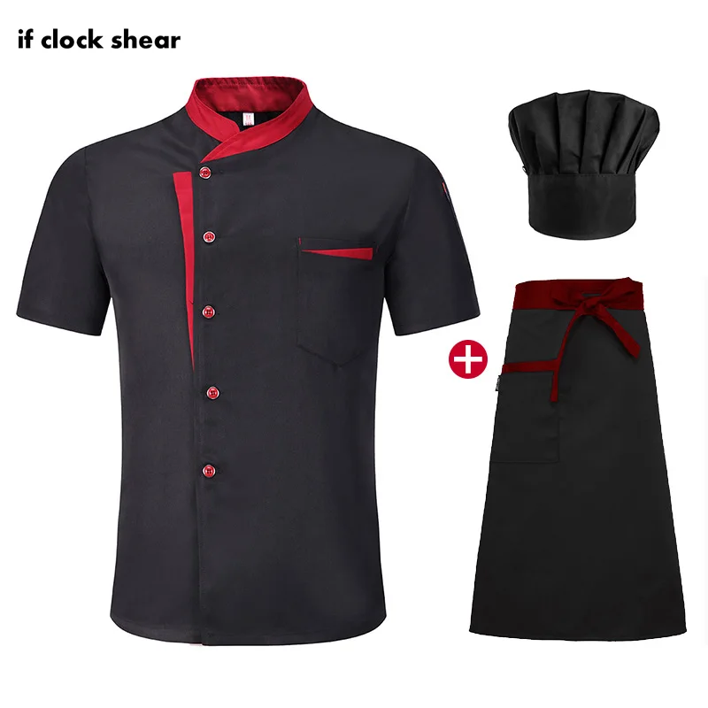 Unisex Chef Jacket Coat Restaurant Hotel Work Uniform Short Mesh Sleeves 