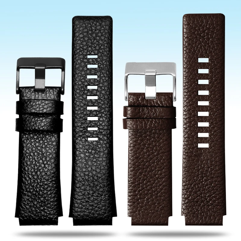 Premium Black Soft Calfskin Men's Chain Strap - High Quality and Durable Replacement Strap