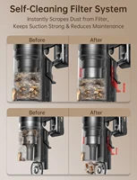 Aspirateur à bâton sans fil 600W / 58Kpa / jusqu'à 65mins Temps d'exécution 3 modes d'aspiration Filtre HEPA lavable Affichage numérique 4-en-1 Aspirateur portatif Brosse à rouleaux anti-embouteillage autonome pour tap 6