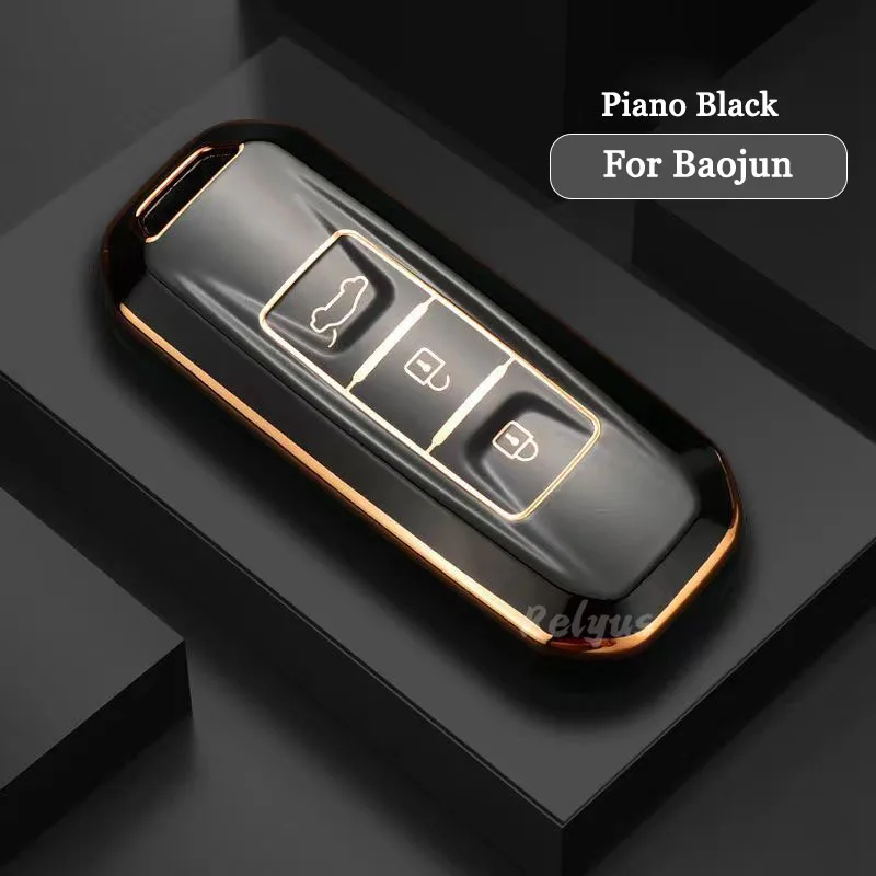 Soft TPU Car Remote Key Case Cover for Baojun 730 510 560 310 630 310 Wuling HongGuang Keyless Protector Shell Auto Accessories tpu car smart remote key case cover key bag shell holder full protector fob for zeekr 001 009 keychain auto interior accessories