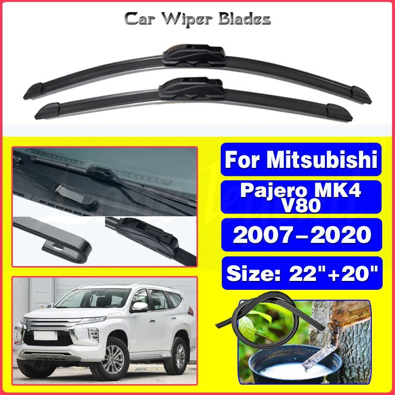 

Car Wiper Blades For Mitsubishi Pajero MK4 V80 2007-2020 Windshield Windscreen Front Window Blades 22"+20" Car Accessories 2019
