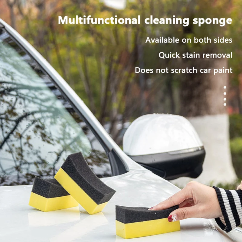 

2/5/10pcs Car Wheel Cleaning Sponge Tire Wash Wiper Water Suction Sponge Pad Anti-Dead Corner Tyre Brushes Car Wash Accessories