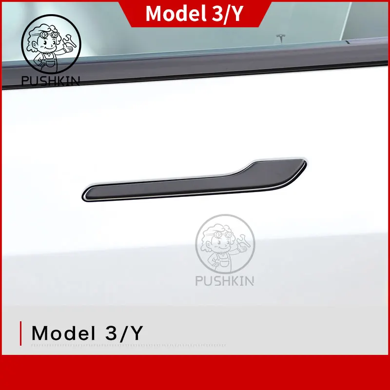 

Новая Автомобильная дверная ручка для Tesla Model 3, 2020, 2021, 2022, модель Y, аксессуары, дверная накладка, модель 3, углеродное волокно, АБС, три, 4 шт./комплект