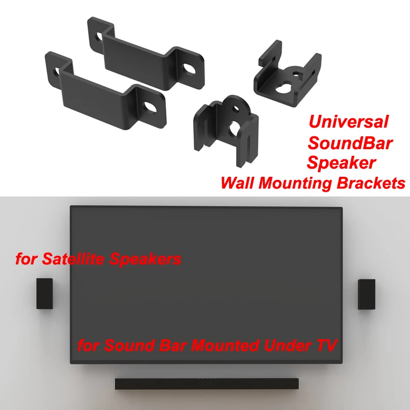 

Universal Soundbar Mount, Sound Bar Mounting Bracket, Fits Most of Soundbars or Speakers, Wall mounts for Surround Sound Speaker