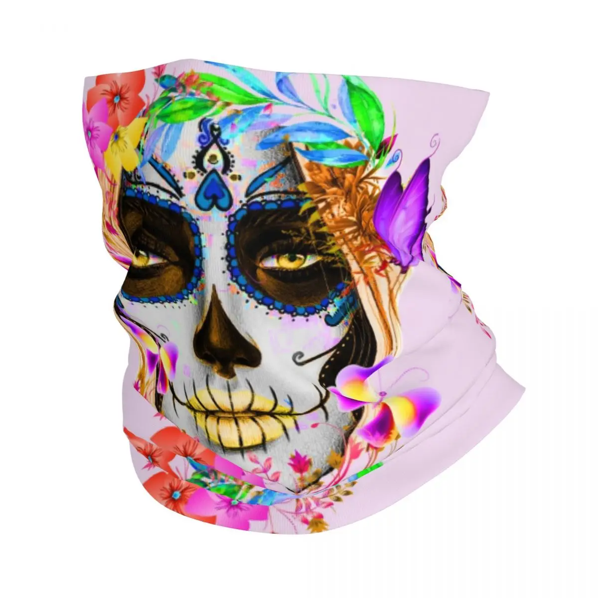 

Catrina Mexican Sugar Skull Lady Bandana Neck Cover Printed Balaclavas Face Mask Scarf Outdoor Cycling Fishing Men Adult Winter