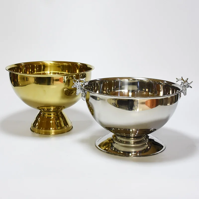 12L Stainless Steel Champagne Basin Party Picnic Commonly Used Cold Storage Beer Drink Ice Bucket