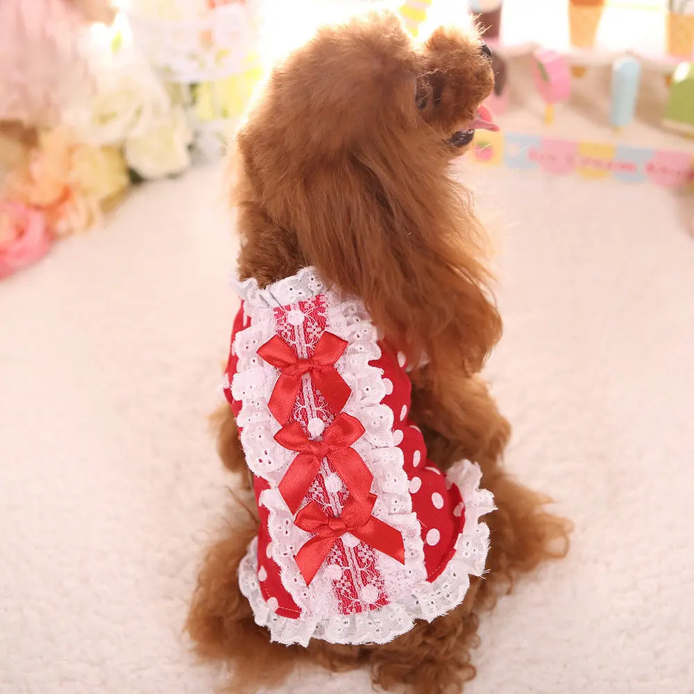 Pet Cat XXS XXXS T Shirt Dog Dress Cotton Skirt Soft Dress Yorkie Clothes for Micro Puppy Teacup Chihuahua Extra Small