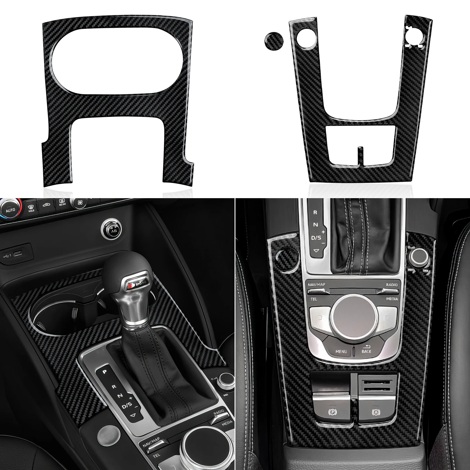 For Audi A3 S3 RS3 8V (2013-2020) Carbon Fiber Interior Sticker, Side Air Outlet Decorative Strip Car Trim Accessories