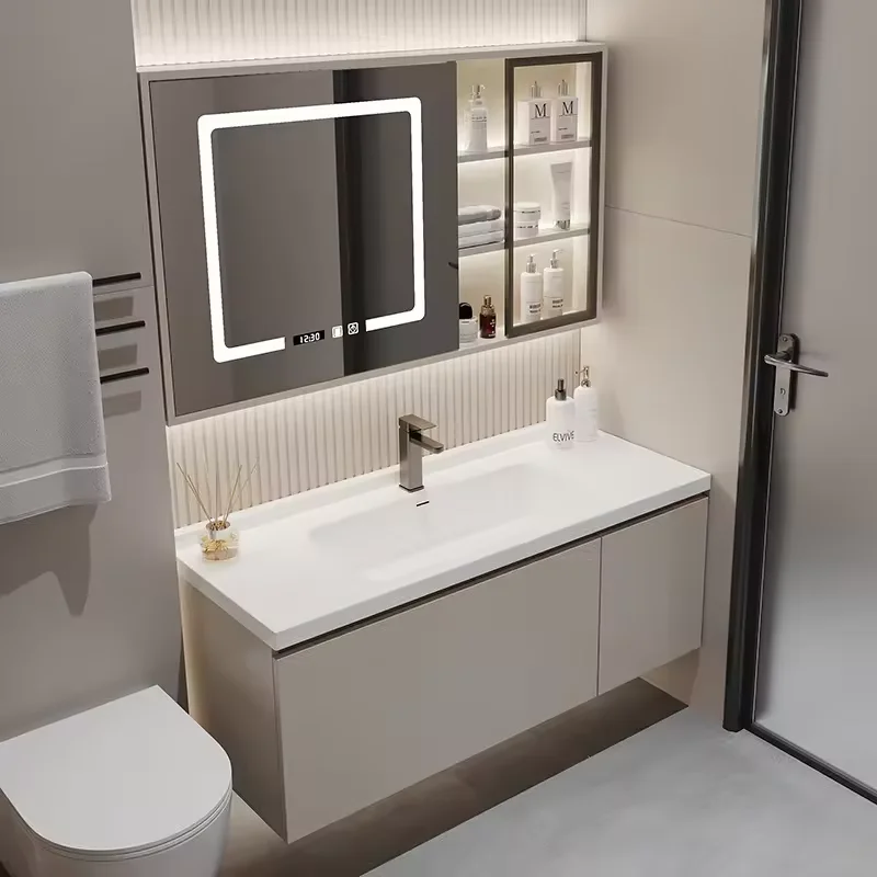 Modern Design Solid Wood Bathroom Vanity 24 Inches 600mm Floating Vanities Hanging Bathroom Vanity Cabinet
