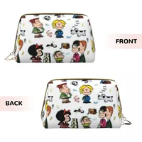 Large Capacity Characters Mafalda Cosmetic Bags Portable Leather Makeup Pouch Women Washbag Funny Lovely Toiletry Kit 2