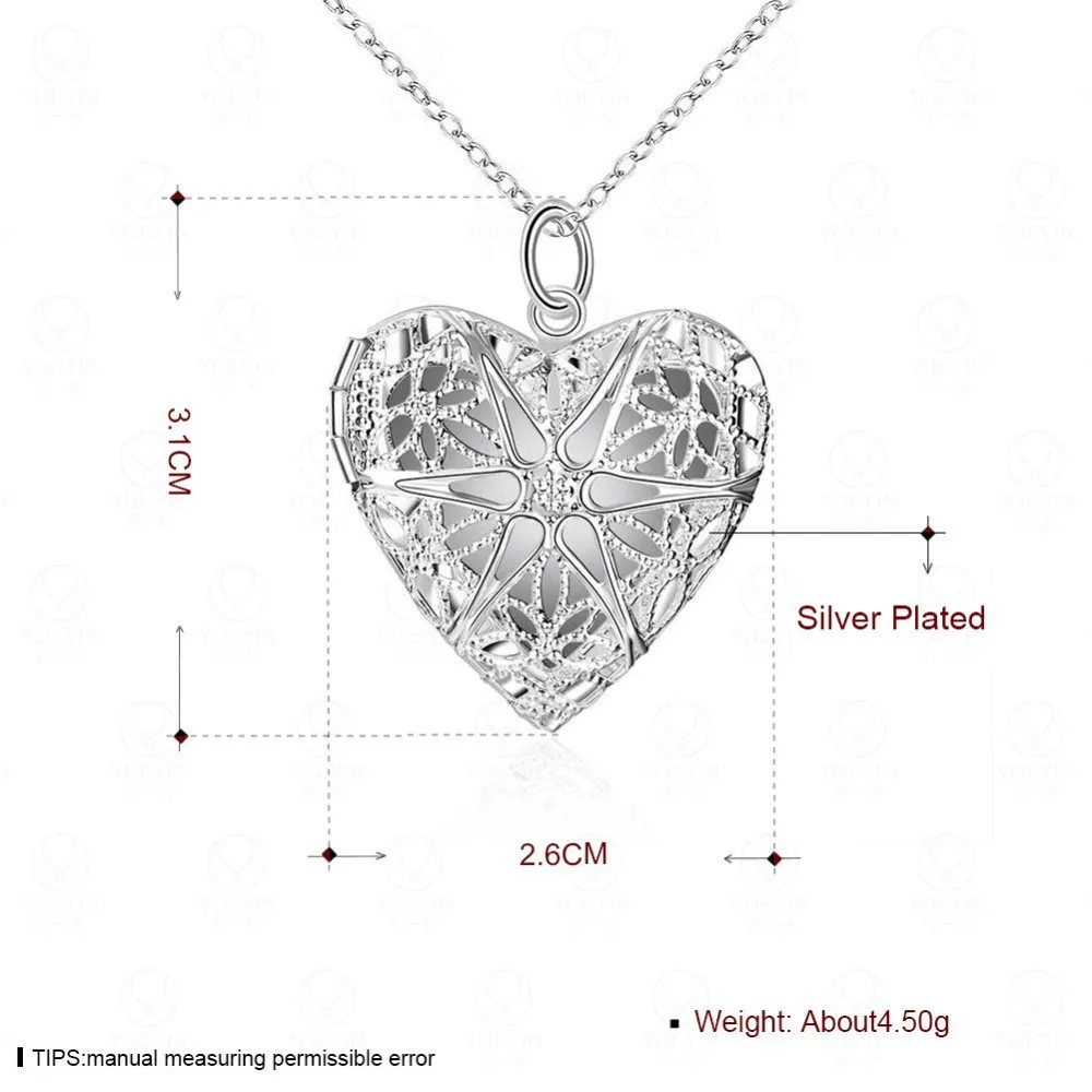 925 Sterling Silver Heart Love Locket Pendant Necklace Memory Photo for Women Girls Jewelry Anniversary Gift
