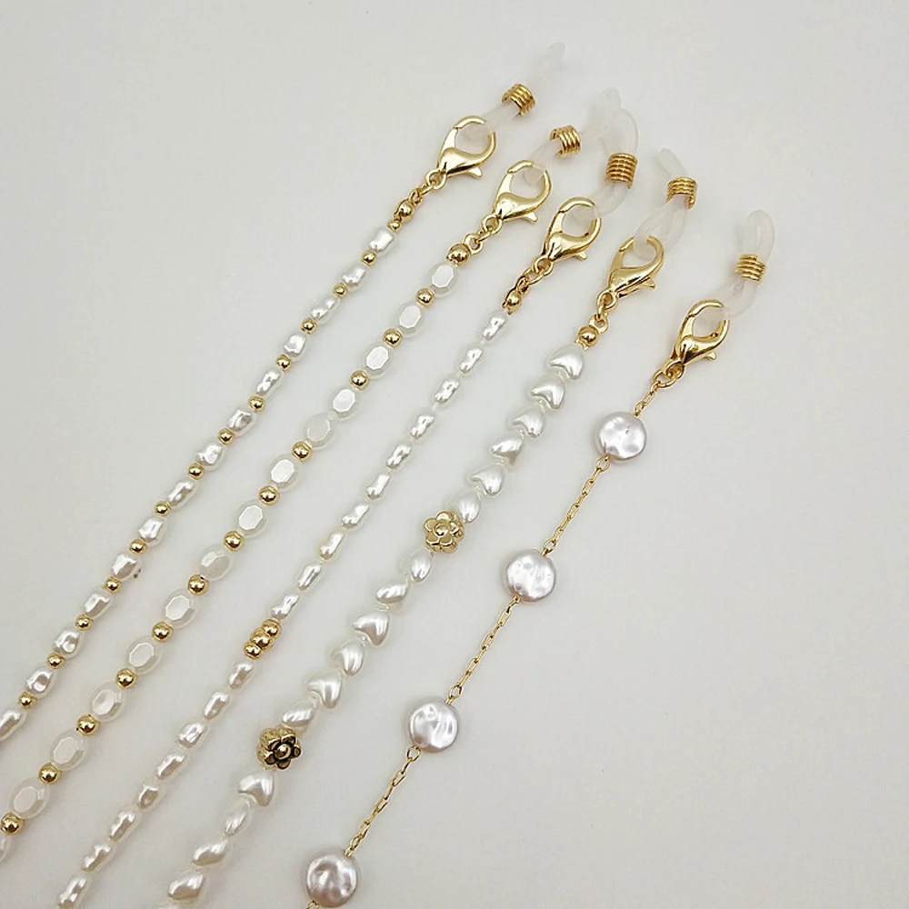 

Neck Straps Anti-lost Metal Eyewear Jewelry For Women Face Mask Necklace Reading Glasses Chain Pearl Chain Glasses Clips