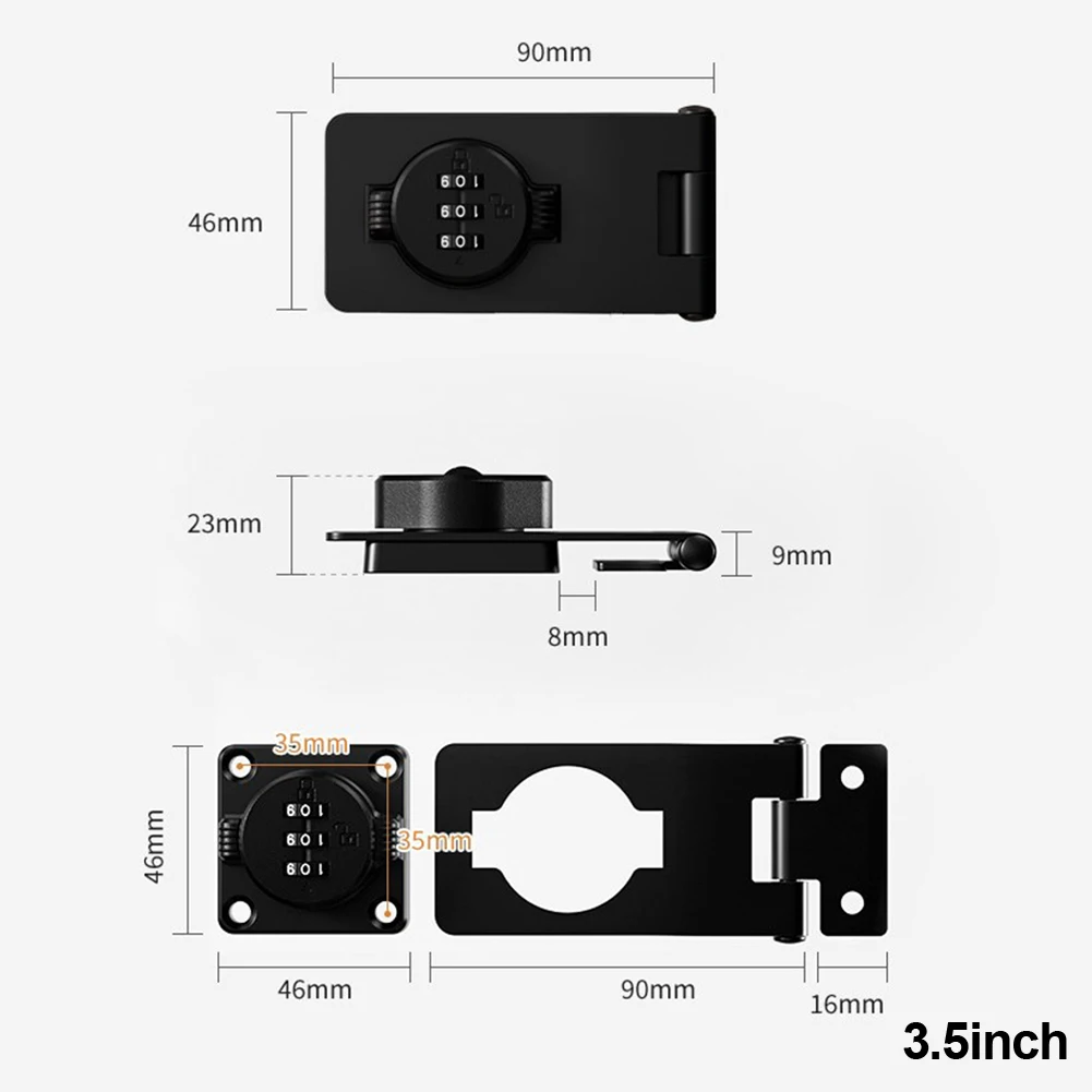 Description Picture 5 of itemCabinet Lock Lock Locking Hasp Room Sliding Door For Drawer File Security Combination Bolt Latch Door Hardware