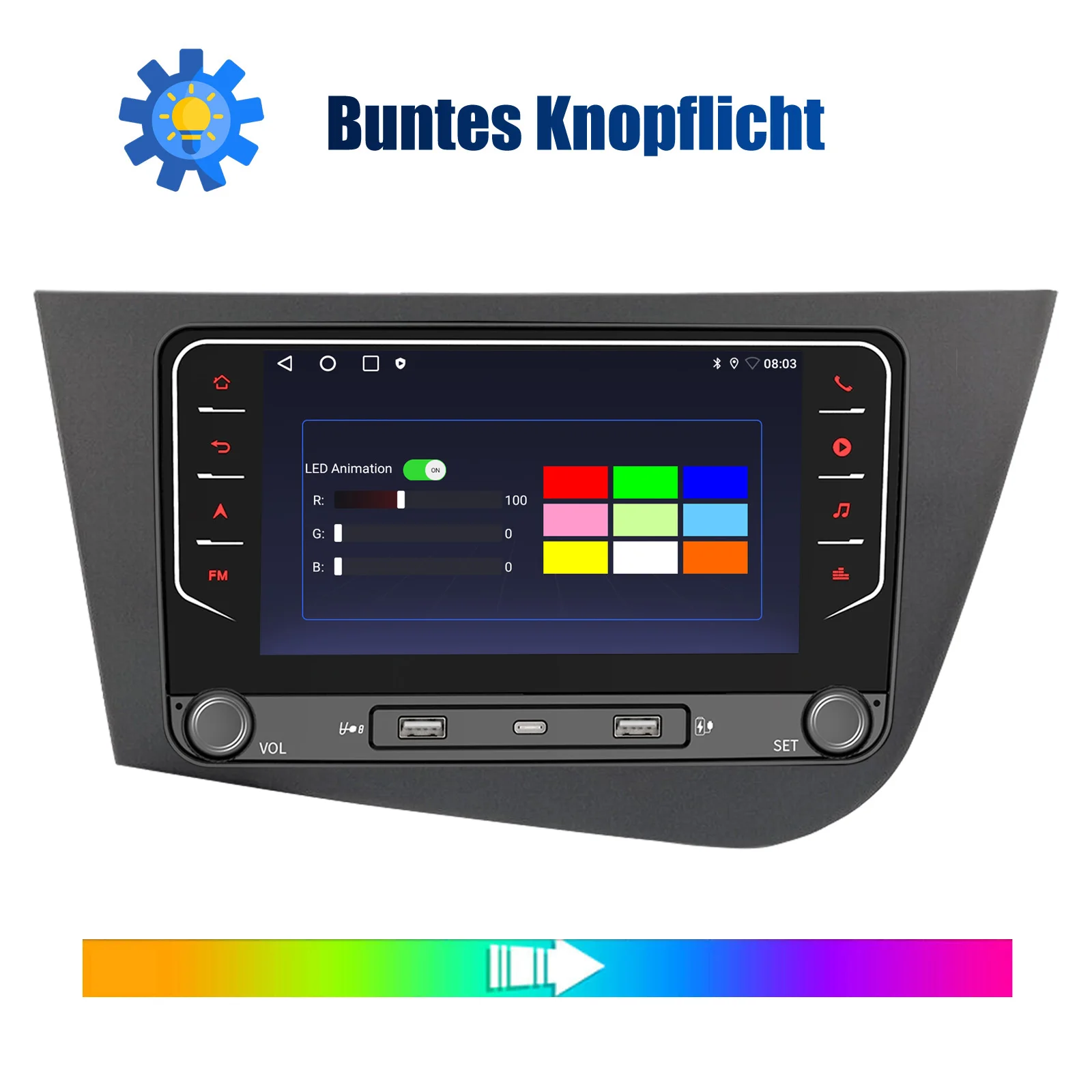 ESSGOO 7" 4+64G Android 14 Autoradio Für Seat Leon MK2 1P1 2005–2012 Kabelloses CarPlay Android Auto GPS Navi WiFi FM Bluetooth SWC RDS Touchscreen Multimedia-Videoplayer – Detail 9