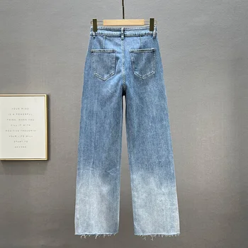 Jeans Damskie Spodnie - Szerokie - Z Dzetami 6