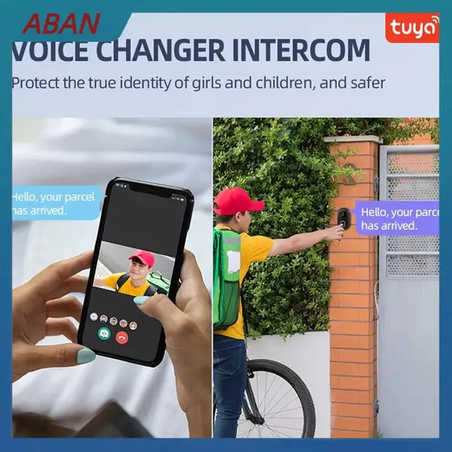ABAN Tuya Wifi Video Doorbell Wireless HD Camera IR Alarm Security Smart Home Wifi Intercom Door Bell Camera For Home 4