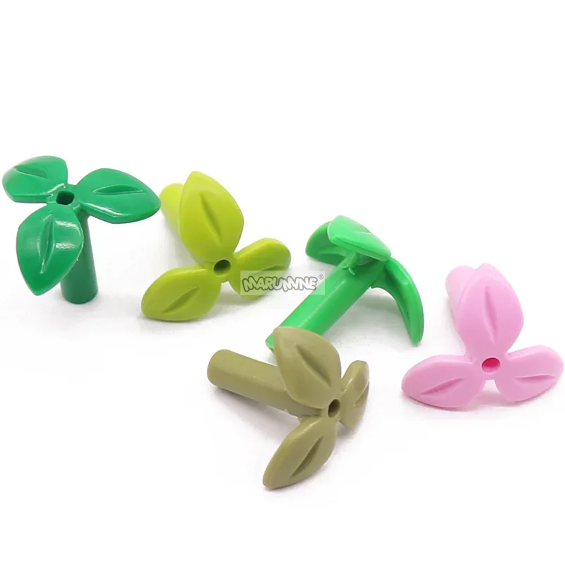 Marumine 50PCS 37695 Leaves MOC Bricks Accessories Parts Build Blocks Plant Stem Bottom Pin Grass Garden Jungle City Pieces Toys 4