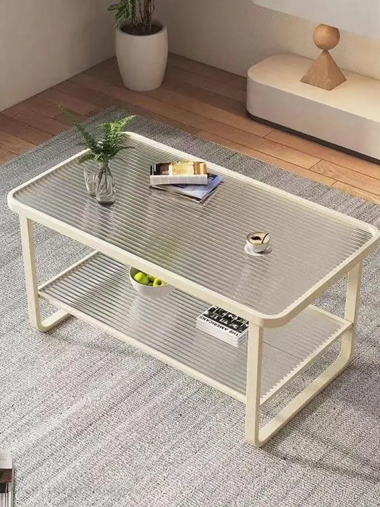 Coffee Table Living Room Household Small Apartment Modern Simple Sofa Double-layer Tea Table Tempered Glass