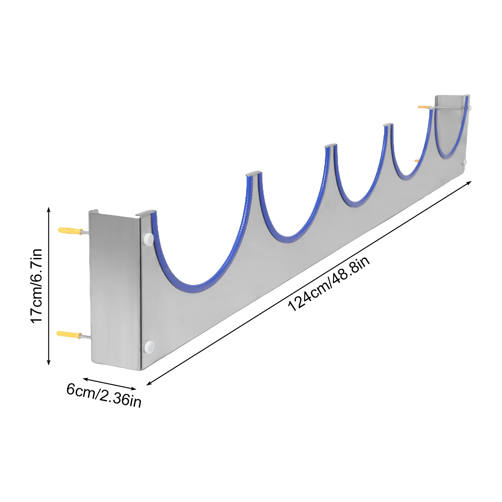 Heavy Duty Stainless Steel Helmet Hanging Rack with Rubber Strip Stainless Steel Hard Hats Rack for Workshop Office Living Room