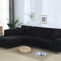 Solid Color Elastic Sofa Cover for L Shaped Sectional Corner Chaise Longue Sofa Stretch Couch Cover Slipcovers for Living Room 1