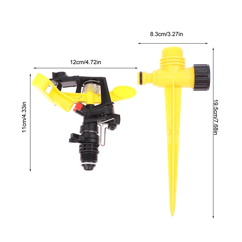 Plastic Sprinkler Garden Agriculture Watering Nozzle Lawn Irrigation Rotary Jet 360 Degrees Adjustable Spiked Rocker Impact
