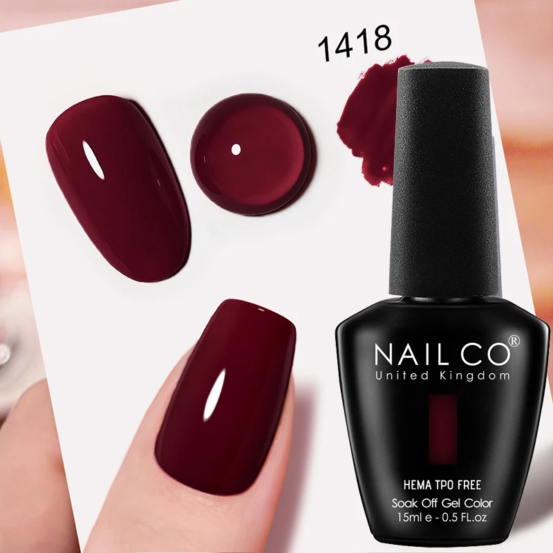 NAILCO Premium Soft Color Gel Polish - Vibrant Semi-Permanent Varnish, HEMA & TPO Free