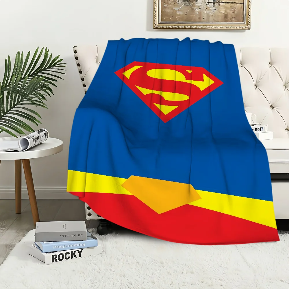 cartoon Warm Soft Plush Nap Blankets Sofa manga S-SUperman-ES for Living Room Office Bedroom Home Travel Kid Gifts anime Flannel 4