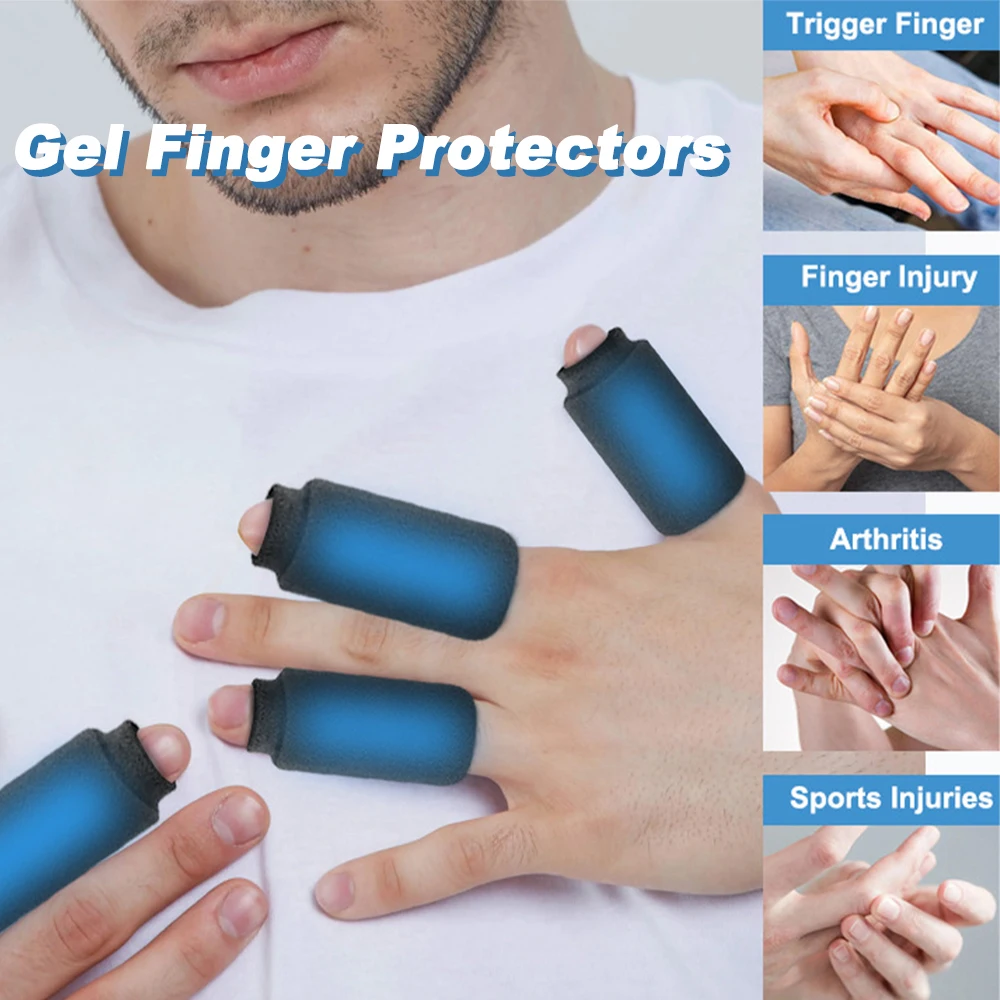 

4Pcs Resistant Finger Cots Gel Finger Protectors Waterproof Fingertip Bandage Finger Covers Protection Finger Tips Great Finger