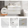 30'' Floating Bathroom Vanities with Sink, Wall Mounted Bathroom Floating Vanity with Ceramic Sink,2 Drawers, Soft-Close Doors 4