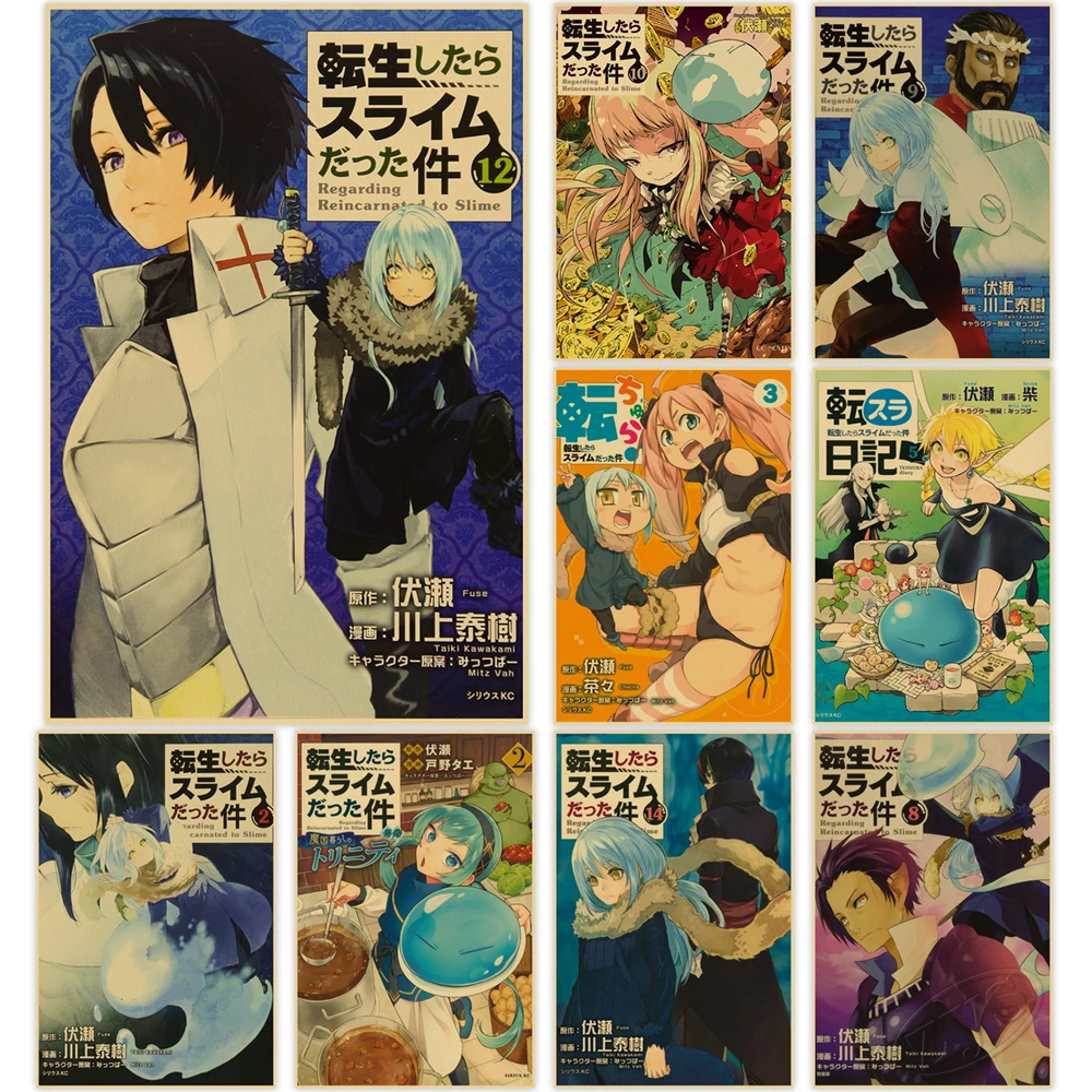 

Painting Wall Art That Time I Got Reincarnated as a Slime Poster Classic Prints Kraft Paper Mural Pictures Bedroom Home Decor