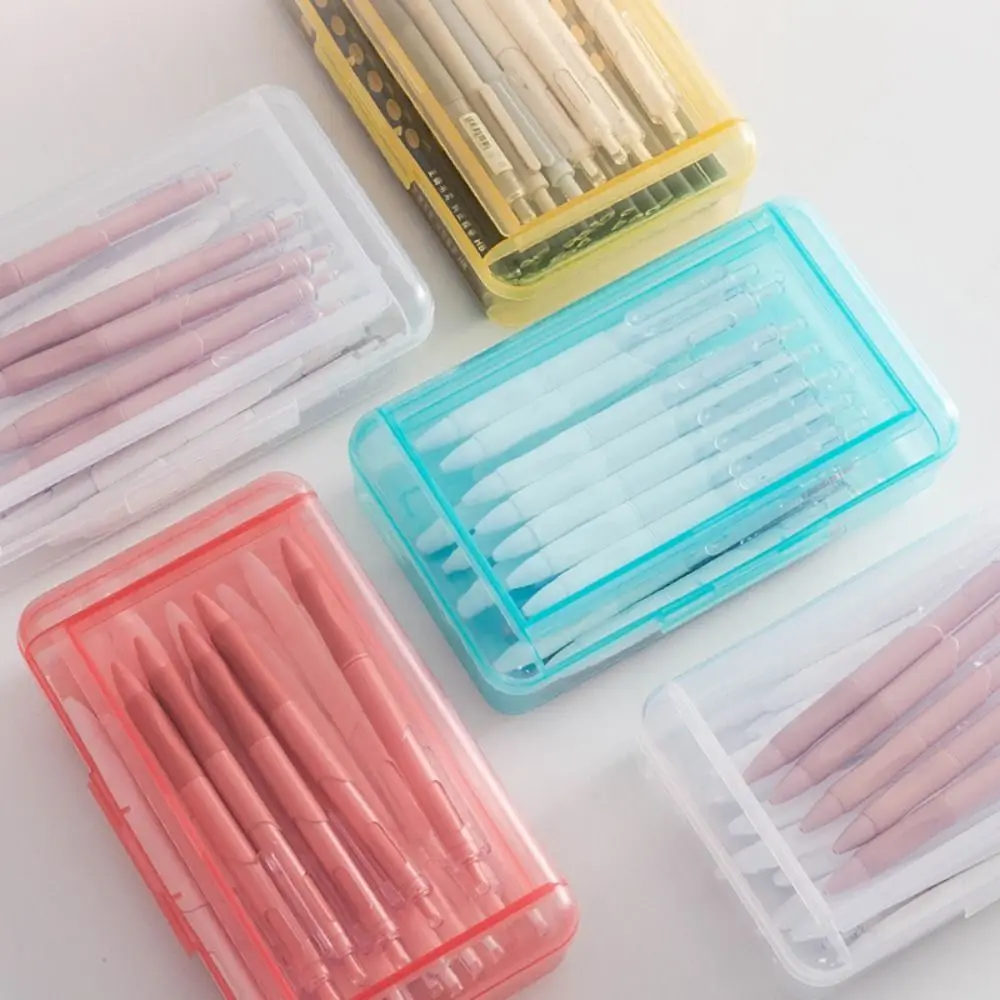 

PP Pencil Case Durable Large Capacity Transparent Stationery Organizer Box Office Supplies Double Layered Pencil Box