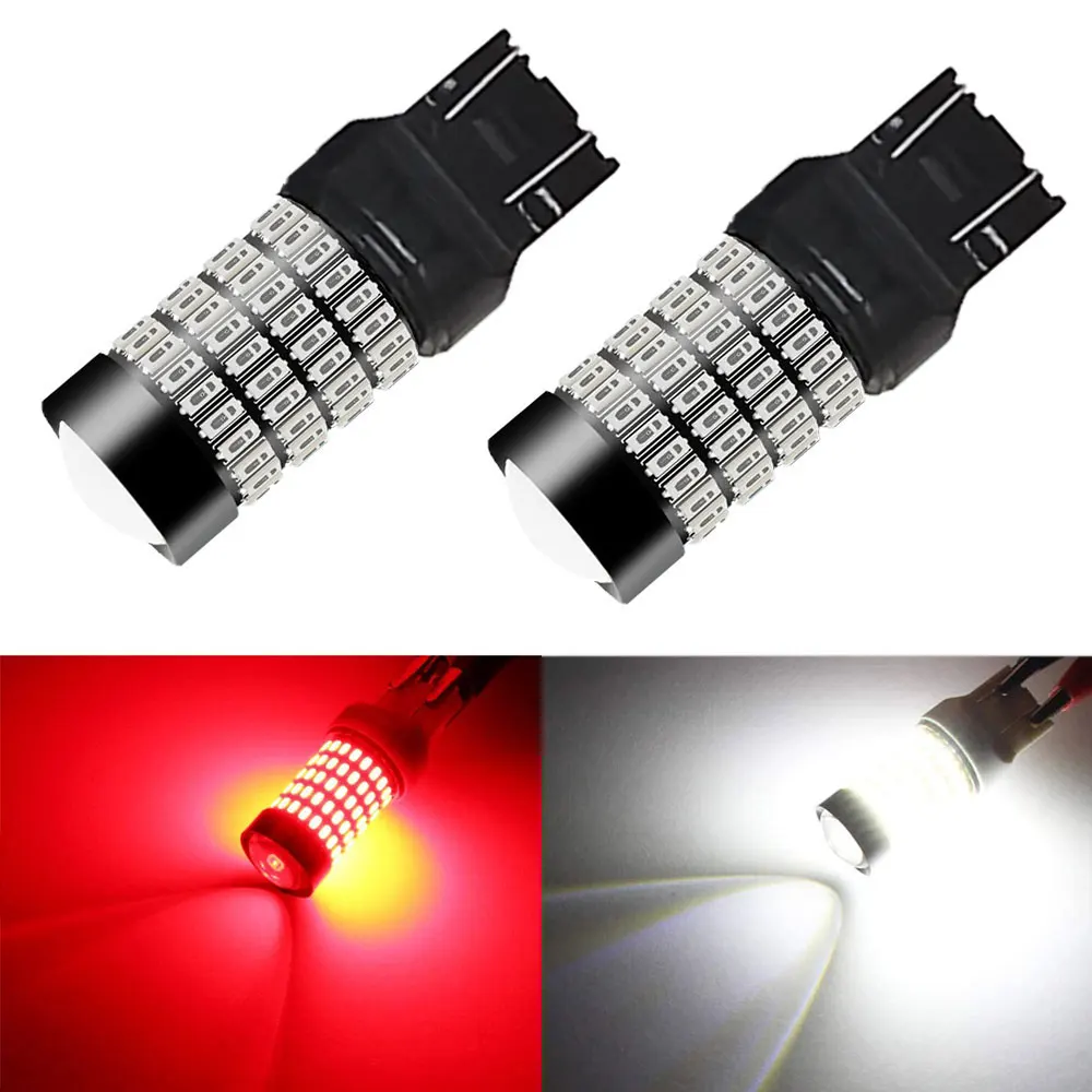 

VANSSI 2 шт T20 W21/5W 7443 лампочки Супер яркие 1400lm 102smd 4014,P21/5W 1157 Bay15d,P21W Ba15s 1156, цвет белый/красный