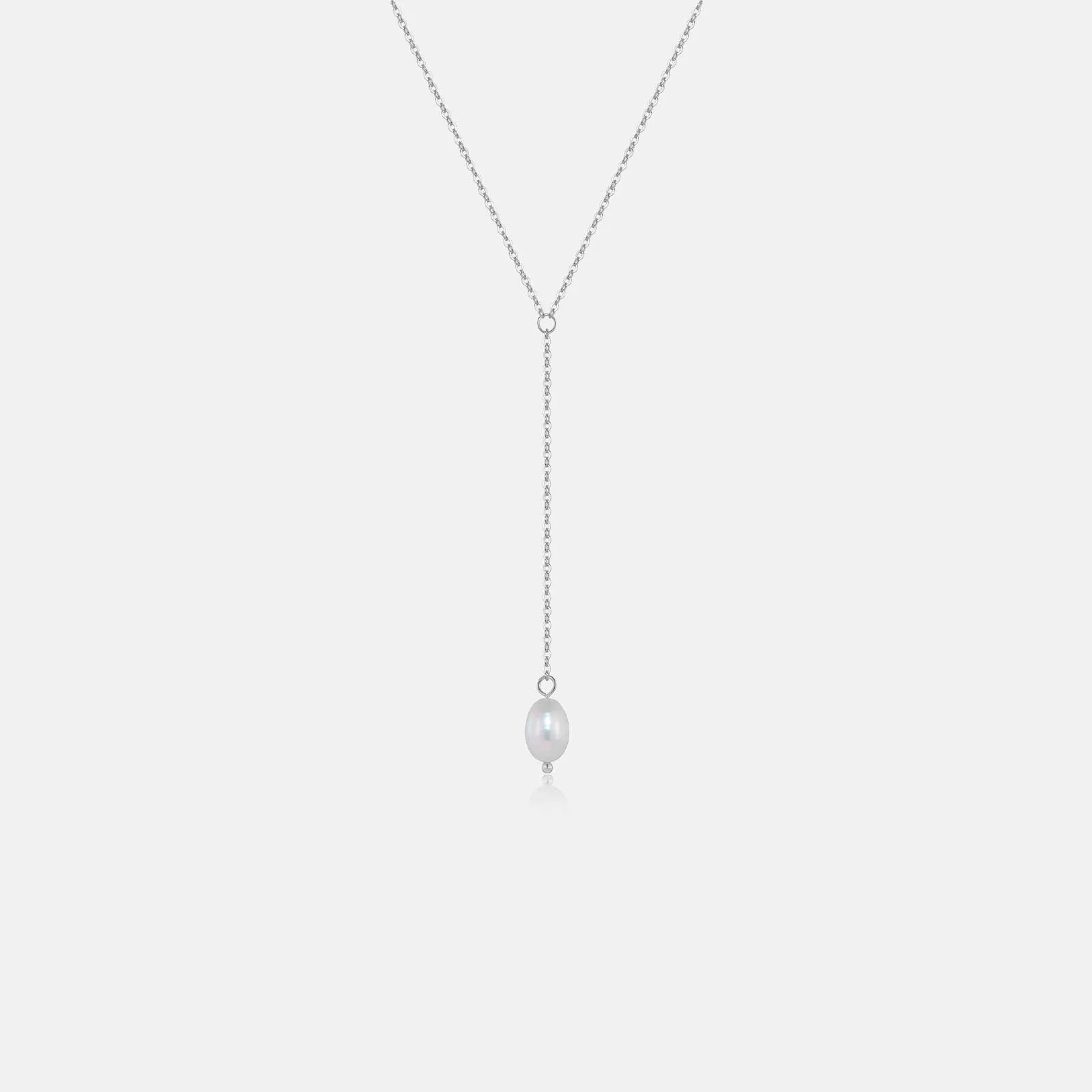 

Женское длинное ожерелье-цепочка из серебра 925 пробы с жемчугом