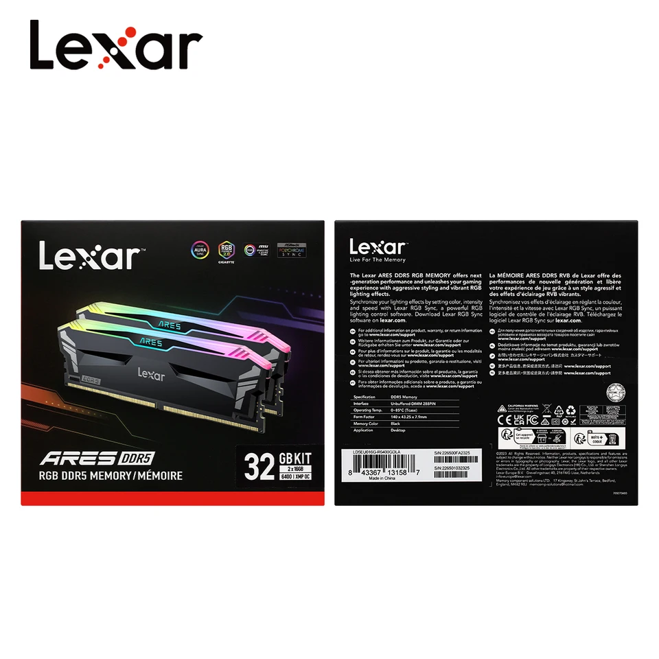 Lexar DDR5-6000 32GBメモリ（16GBx2） Amazon.co.jp: Lexar 32GB (2x16GB) ARES RGB DDR5 RAM 6000MT/s CL30