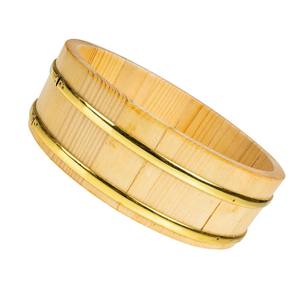 

Sushi Bucket Wooden Food Round for Restaurant Convenient Rice Mixing Container Japanese Serving Tray Cuisine Storage Bamboo