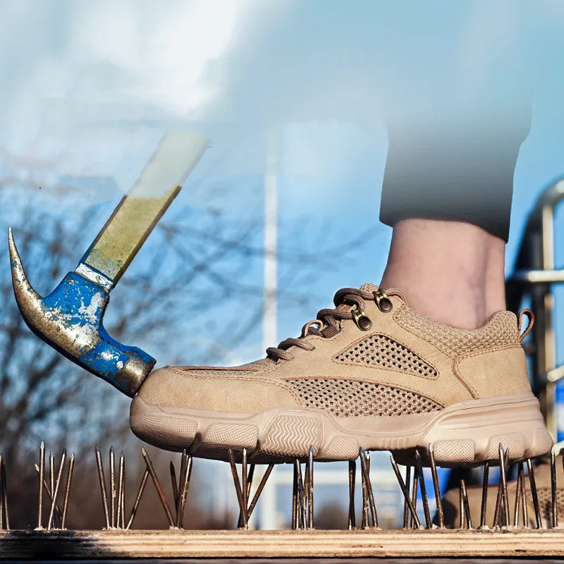 Summer Work Safety Shoes Men Women Indestructible Steel Toe