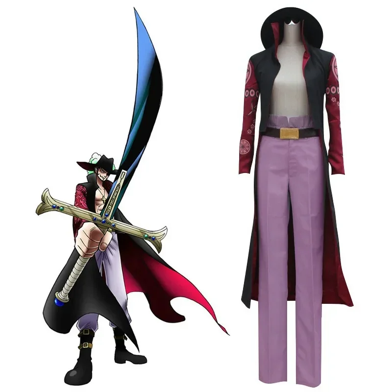 

Anime Dracule Cosplay Mihawk Costume Men Outfit Full Set