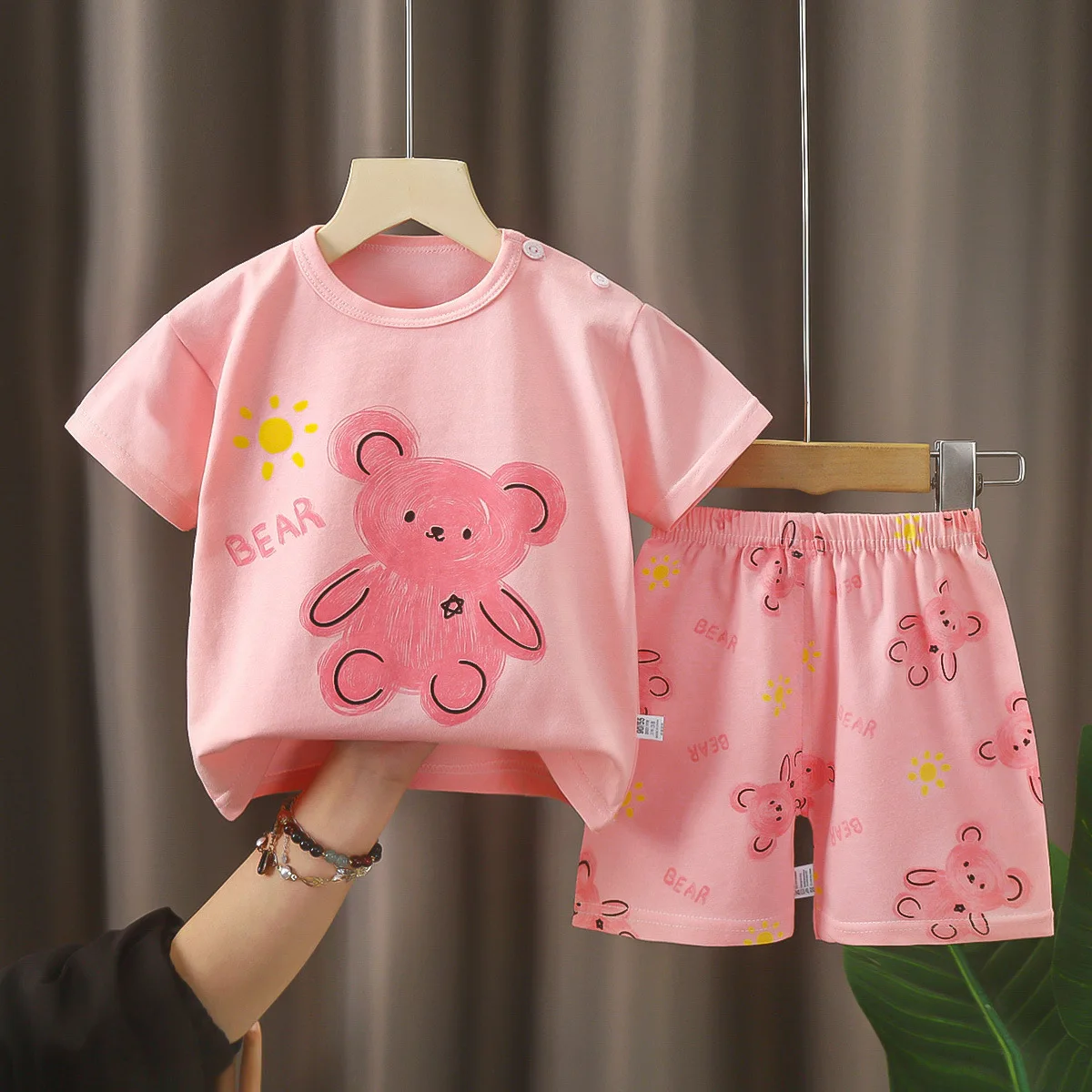Summer Children's Short-Sleeved Suit Cotton Boys Girls Clothing Set Version Of Baby Clothes Girls T-shirt Children clothing 3