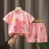 Summer Children's Short-Sleeved Suit Cotton Boys Girls Clothing Set Version Of Baby Clothes Girls T-shirt Children clothing 3