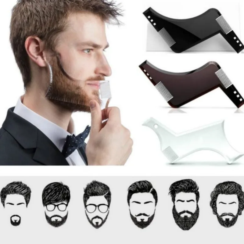 Bartschablone, Bartführungsformer mit Kamm, Bartstyling-Tool, symmetrische  Bartschablonen und Bartkontur
