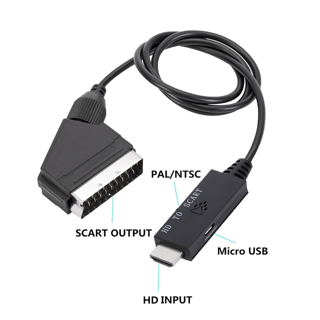  HDMI to SCART Adapter Plug and Play 1080P Video
