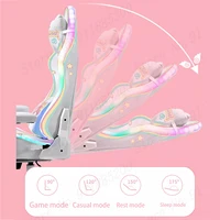 New Upgrads Adjustable Lift Gaming Chair Cute Anime Print With LED Light Home Computer Office Chair Anchor Live Gamer Chair 2