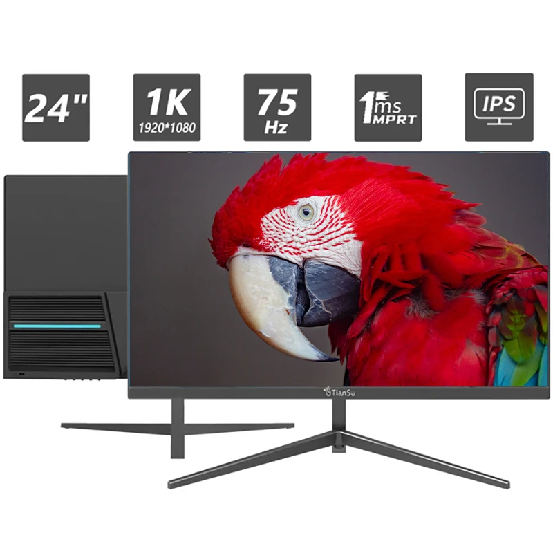 Tiansu Monitor Da 24 Pollici 75Hz 1K Monitor Da Ufficio Per Pc Ips 1920*1080 Display Desktop Full Hd Gamer Hdmi Vga Per Monitor Del Computer