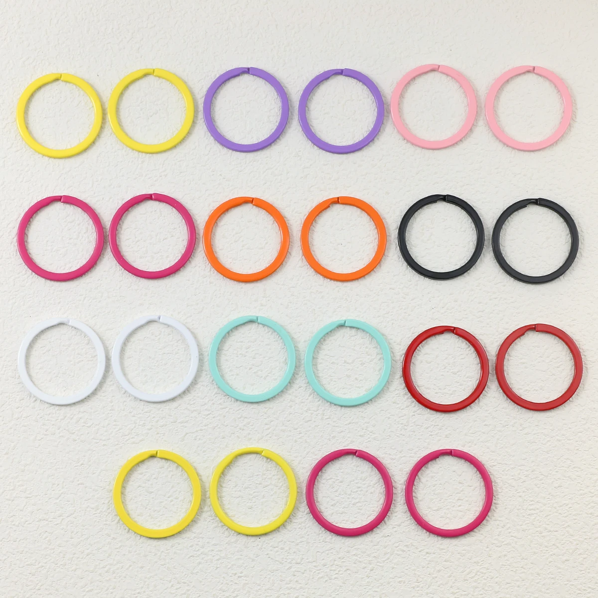 

3/6PCS 30MM Colourful Lacquered Zinc Alloy Round Connecting Flat Ring For Making bracelet keychain Jewelry DIY Accessories