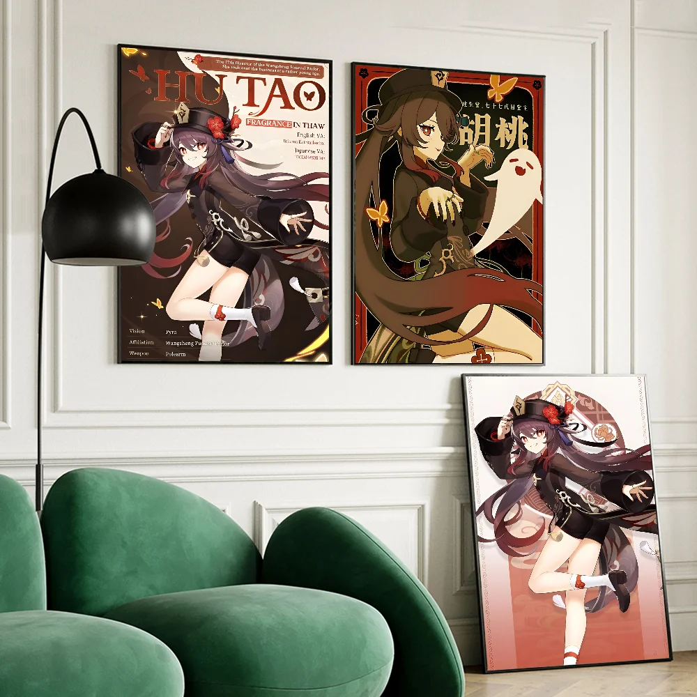 LaaHY Hu Tao Kissen Genshin Impact | Plüsch Kissen 13 Zoll | Anime Spielfigur Dekokissen