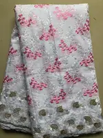 Purple African Swiss Voile Cotton Lace Fabric 2026 High Quality 5 Yard Embroidered Nigerian Lace Fabric Elegant Dress for Sewing 4