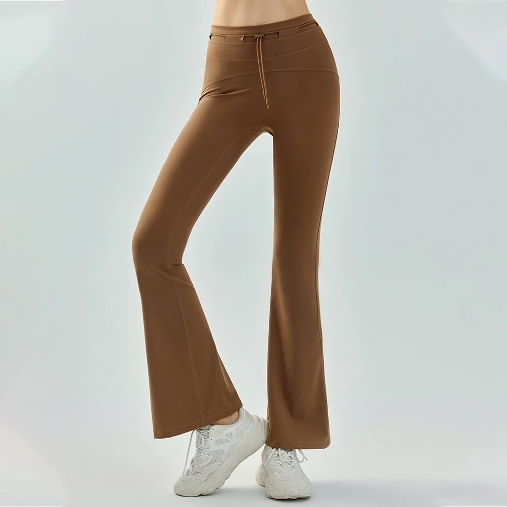 

WISYOA Women Flared Pants Push Up Fitness Leggings Summer Tights Elastic Gym Sportswear Workout Clothing Yoga Bell-bottoms