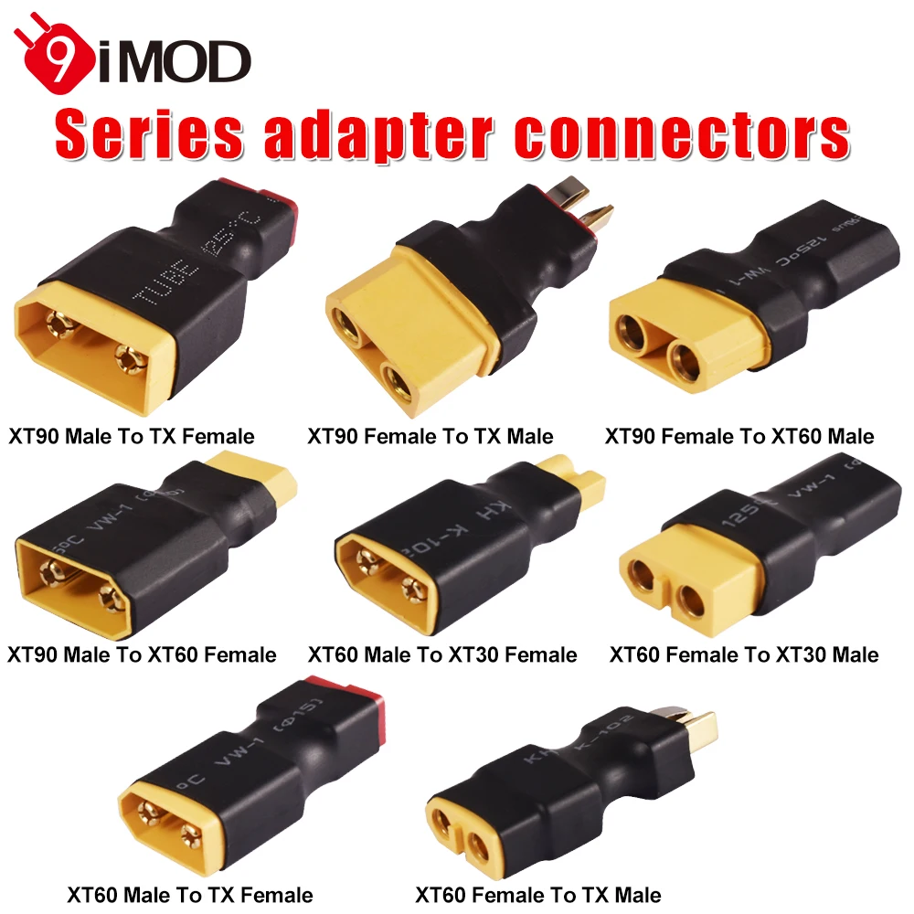 Seaa77f70413a49cab39d42e7966d827fp.jpg 9IMOD 2/4PCS Plug XT60 XT30 XT90 T-plug Male Female Connector Adapters Plug Single Level Adanter Plug No Wires RC LiPo Battery